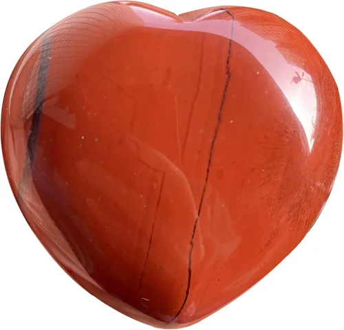 Vista 20 de Piedra de corazón pulida, piedras de bolsillo de cristal curativo para preocupaciones de palma, reiki, 1.5 pulgadas, piedra de sangre de África