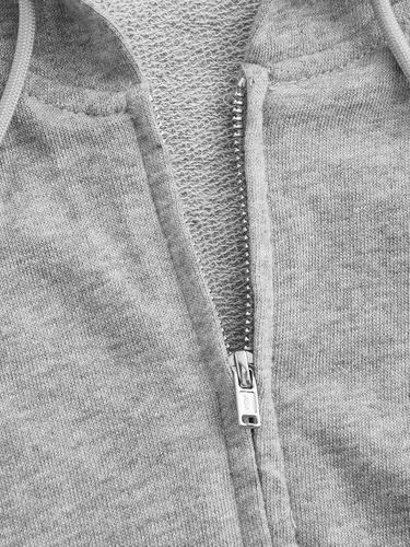 Vista 7 de Verdusa Sudadera sin mangas con capucha y cremallera completa para mujer
