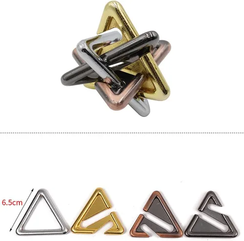 Vista 3 de 5 unids/set rompecabezas de metal rompecabezas conjuntos, 3D desbloqueo rompecabezas entrelazado, nudo de metal rompecabezas juegos mentales, regalo