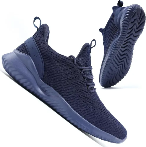 Vista 4 de Luogoks Tenis de correr para hombre, ligeros, informales, sin cordones, para caminar, gimnasio, deportes a la moda, zapatos deportivos