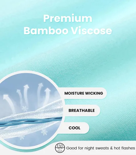 Vista 4 de NACHILA Camisones de viscosa para mujer, hechos de bambú, suaves camisas de dormir de manga corta, ropa de dormir suelta