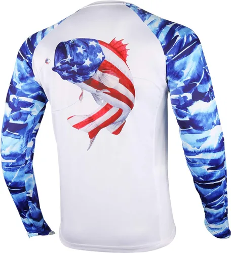 Vista 42 de Palmyth - Camiseta de pesca para hombre, con manga larga, protección solar ultravioleta FPU 50+, con bolsillo