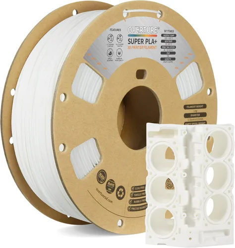 Vista 14 de Overture PLA Plus (PLA+) Filamento de 1/16 pulgadas, dureza mejorada con rollo PLA, con superficie de construcción 3D de 7.87 × 7.87 pulgadas, PLA