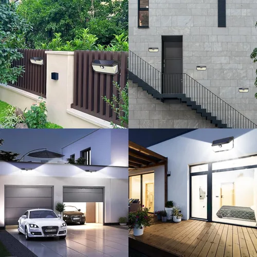 Vista 7 de Brightever - Luces solares para exteriores, 4000LM, 388 LEDs, sensor de movimiento, luces exteriores alimentadas por energía solar, IP65