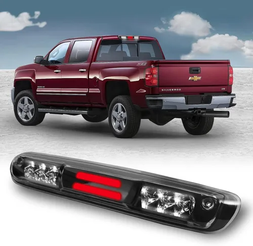 Vista 36 de Reemplazo para Ford F-250 F-350 F-450 F-550 Super Duty/Ford Ranger 1993-2011 Lente de humo LED cromado carcasa trasera de montaje alto 3ª tercera