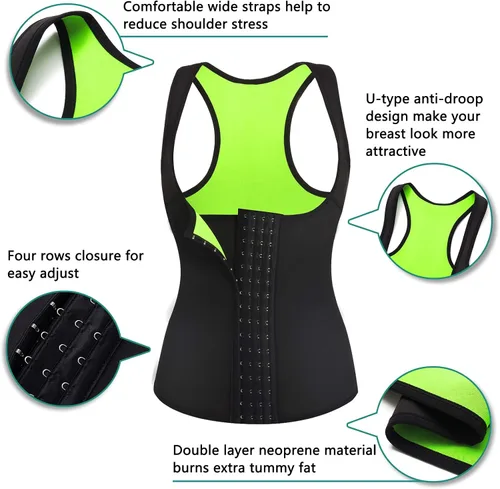 Vista 4 de Rolewpy - Corsé para mujer modelador de figura para entrenamiento deportivo que hacer sudar como en un sauna hecho de neopreno para perder