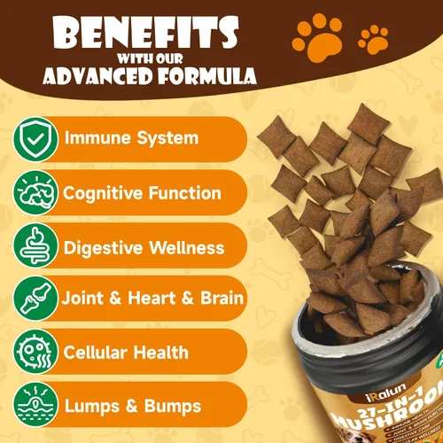 Vista 2 de Masticables de hongos para perros: bultos y protuberancias para perros