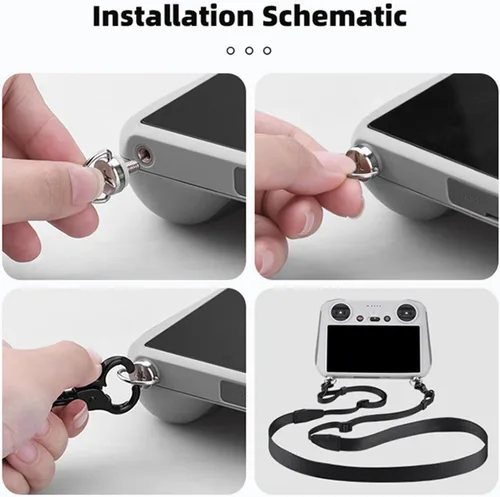 Vista 6 de Correa de cordón para el cuello para DJI RC/RC 2/RC Pro Accesorios de control remoto ajustable y desmontable Correa de cuello Rc con tornillos