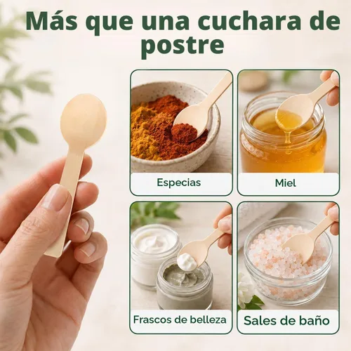 Vista 8 de LotFancy Mini Cucharas de Madera, Paquete de 100, 4 Pulgadas de Largo, Cucharas Desechables de Degustación y Muestreo, Cucharas Degustadoras