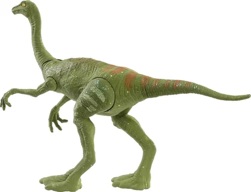 Vista 3 de Mattel Jurassic World Camp - Figura de acción de dinosaurio de fuerza feroz del Cretácico, juguete de dinosaurio Gallimimus con articulaciones
