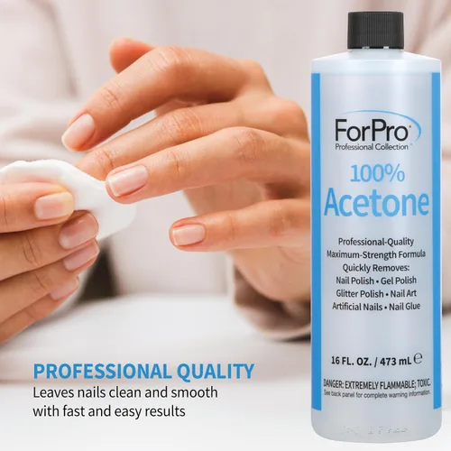 Vista 9 de ForPro Professional Collection - Acetona 100% pura, 16 onzas líquidas, removedor de esmalte de uñas profesional para uñas naturales, artificiales