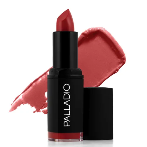 Vista 8 de Palladio Lápiz labial mate herbal, rosa bella, cremoso y cobertura completa de larga duración, 0.16 onzas bella rosado