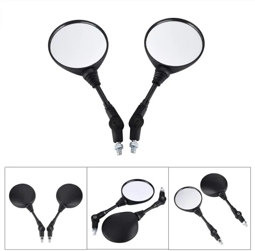 Vista 5 de 1 Pair Motorcycle Mirrors, Universal Adjustment Rear View Mirror With M10 Installing Screw Left and Right, Compatible with Motorbike Adventure Dirt
