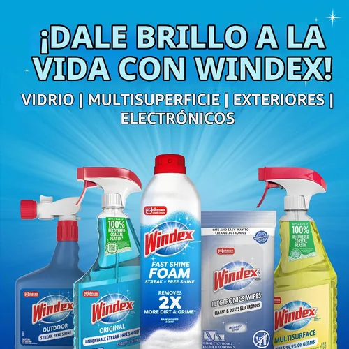Vista 9 de Windex - Botella de repuesto para limpiador desinfectante multiusos en aerosol, fabricada con 100 % plástico reciclado, aerosol para limpieza