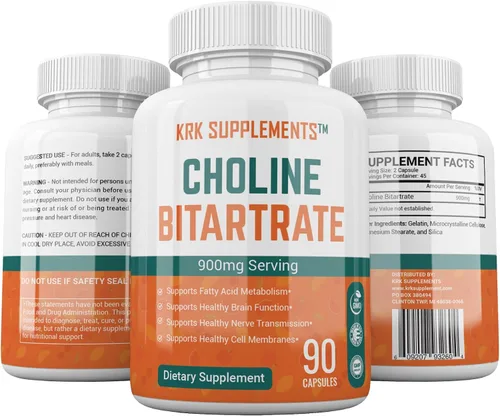 Vista 5 de Bitartrato de colina 900 mg por porción 90 cápsulas KRK SUPPLEMENTS
