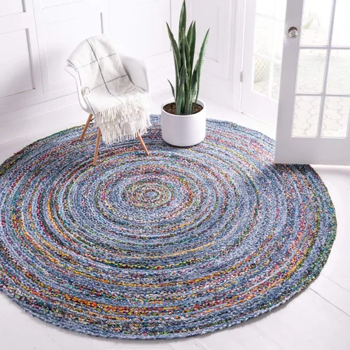 Vista 16 de Unique Loom Trenzado Chindi Collection - Alfombra casual moderna azul/azul oscuro (2' 0 x 3' 0)