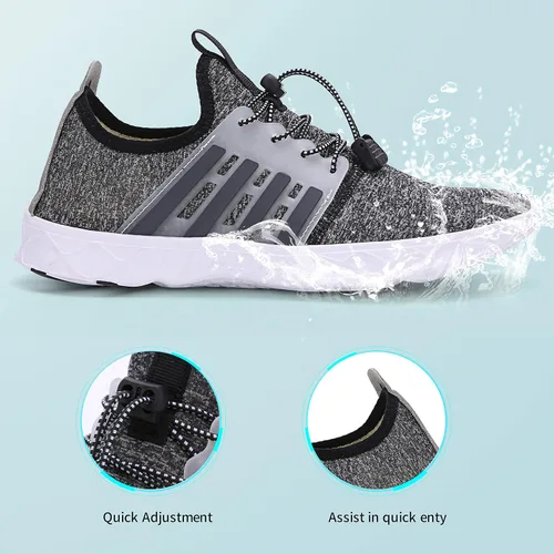 Vista 7 de Whatseaso Zapatos acuáticos para mujeres y hombres, ligeros, de secado rápido, para playa, adultos, zapatos deportivos para natación, surf, piscina