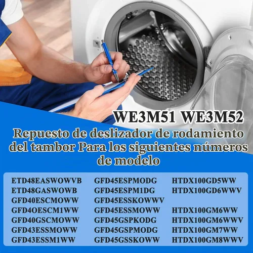 Vista 6 de 20 piezas WE3M51 WE3M52 Kit de reemplazo de rodamiento de tambor para secadora de ropa