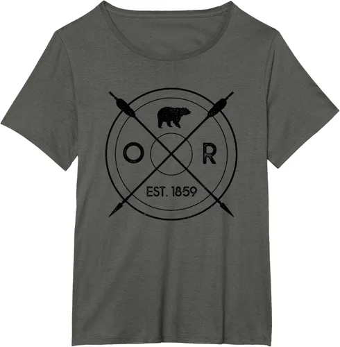 Vista 47 de Oregon Beaver State Bear OR Est. 1859 - Camiseta de regalo, gris, S