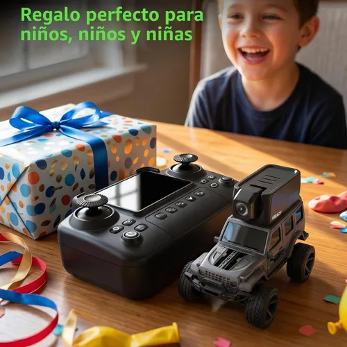 Vista 8 de 1/64 FPV Mini RC Car Truck Camera Toys with LCD Screen for Kids Adults Gift Dark Gray
