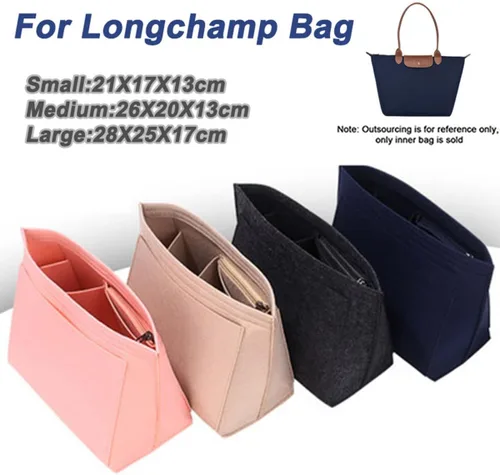Vista 4 de Lckaey organizador tote para bolso longchamp inserto organizador monedero inserto 1028azul marino-S