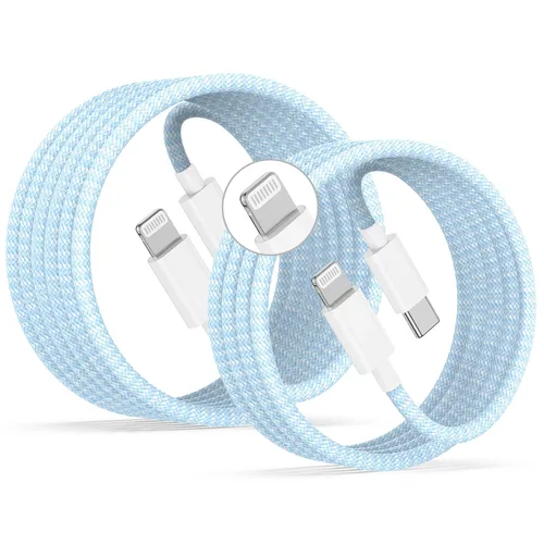 Vista 14 de Cable USB C a Lightning, paquete de 2 unidades de 6 pies + 10 pies, [certificado Apple MFi], cable de carga rápida para iPhone 14 13 12 11 Pro