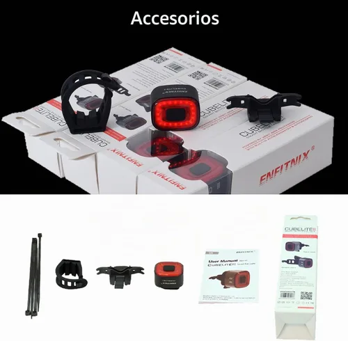 Vista 9 de CUBELITE II Luz inteligente para bicicleta, detección automática de luz ambiental, luz trasera con detección de freno, recargable por USB, súper