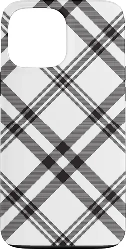 Vista 23 de Funda para iPhone 11 Pro Max a cuadros en blanco y negro