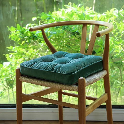 Vista 2 de vctops Almohadillas de Silla de Terciopelo Suave con Lazos Cómodo Cojín de Asiento Sólido para Sillas de Comedor, Sillas de Oficina, Pisos de Madera