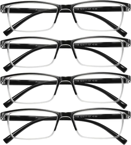 Vista 12 de Przene Gafas de lectura para hombres y mujeres, con bloqueo de luz azul, bisagras de resorte, paquete de estilo ligero