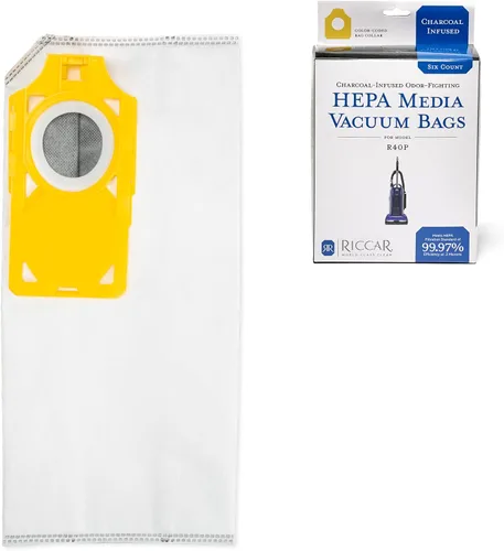 Vista 6 de Riccar R40P - Bolsas para aspiradora con filtro HEPA, color amarillo tándem con infusión de carbón, seis bolsas incluidas, RPHC-6