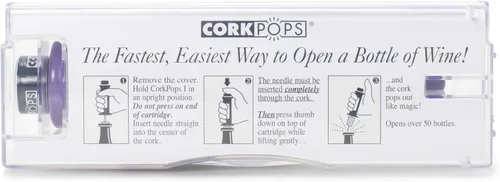 Vista 2 de Cork Pops Abridor de Botella de Vino Original Negro de 6.5 Pulgadas