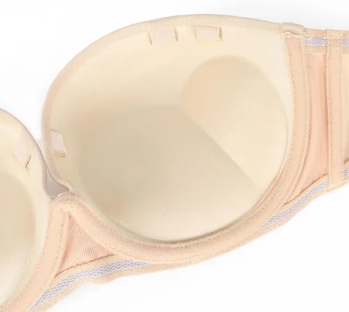 Vista 6 de Plusexy - Brasier con push-up sin tiras, con relleno grueso, aros convertibles, multiusos, para mujer