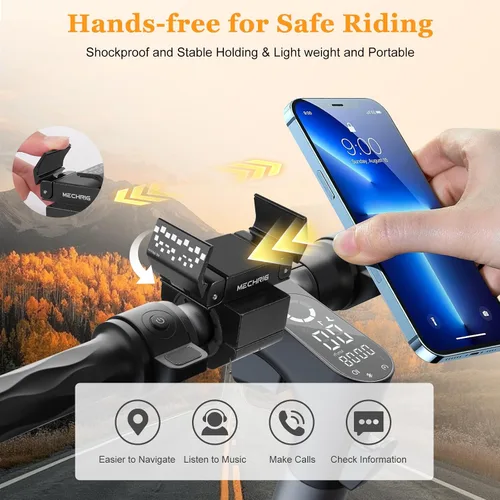 Vista 3 de Soporte de teléfono para bicicleta - Soporte de teléfono de aleación de aluminio para bicicleta, soporte de manillar ajustable en 360° para celular