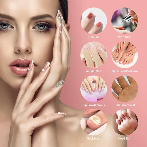Vista 3 de Taladro de uñas eléctrico recargable de 35000 rpm, kit profesional portátil para acrílico, uñas de gel, manicura y pedicura, herramientas