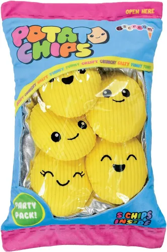 Vista 7 de iscream ¡Juega con tu comida! Juego de almohadas de forro polar Fire Nacho Chips con detalles bordados