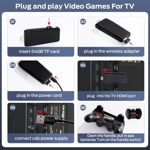 Vista 5 de Consola de Juegos Retro, Consola de Gaming Retro, Consola de Juegos Retro Inalámbrica, Video TV Plug & Play con más de 25100 Juegos Integrados