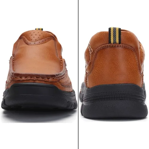 Vista 3 de Mocasines casuales para hombre, zapatos de cuero para caminar