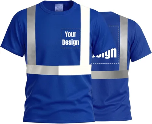 Vista 18 de Camisetas reflectantes de seguridad de alta visibilidad personalizan su logotipo