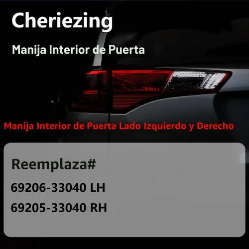 Vista 4 de Cheriezing - Manijas interiores para puerta, 1 par, lado izquierdo y derecho, manija cromada