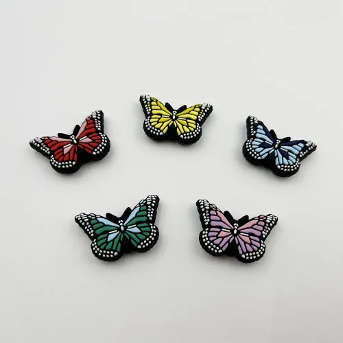 Vista 6 de 10 cuentas focales de mariposa para bolígrafos, cuentas focales de silicona para hacer llaveros, pulseras, cuentas, suministros de manualidades