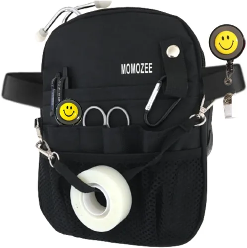 Vista 2 de MOMOZEE Bolsa de enfermera, artículos esenciales de enfermería para enfermeras riñonera, artículos esenciales para estudiantes de enfermera