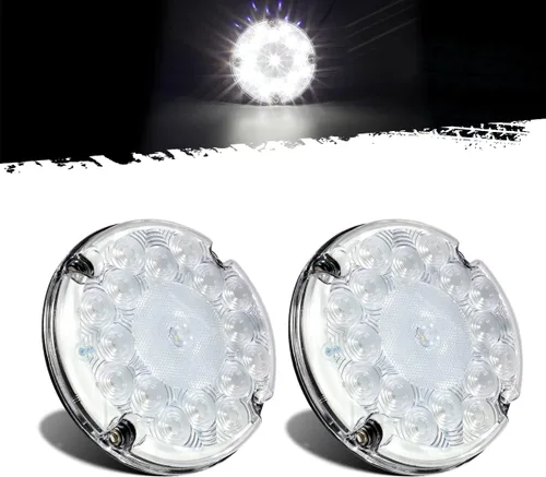Vista 9 de Partsam 2 luces traseras LED redondas de 7 pulgadas para remolque, 17 luces LED impermeables para estacionamiento, luces intermitentes con juntas