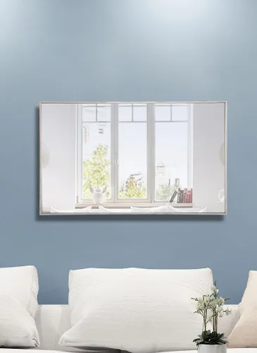 Vista 4 de Elegant Decor Monet - Espejo rectangular con marco de metal (40 x 24 pulgadas), color negro