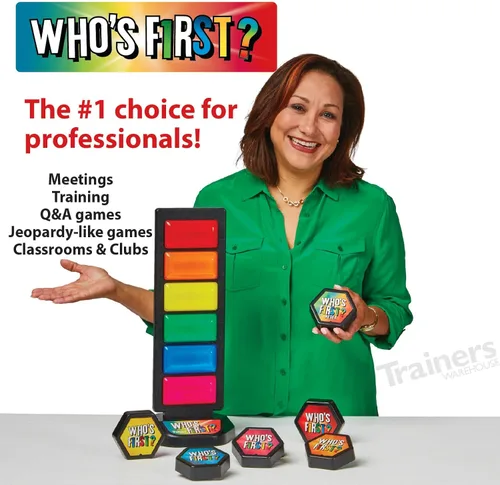Vista 2 de Trainers Warehouse ¿Quién es el primero? Sistema de zumbador inalámbrico v3 Game 6 Fomenta la emoción de la presentación de juegos en el aula