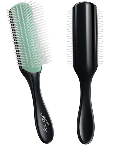 Vista 8 de Cepillo de pelo rizado 9 filas para desenredar y definir rizos, cepillo de cabello KTKUDY para separar, dar forma a los rizos, secar con soplado