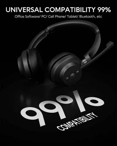 Vista 9 de Auriculares inalámbricos Bluetooth con micrófono para el trabajo, Bluetooth 5.3, micrófono de reducción de ruido con voz HD, sonido estéreo de alta