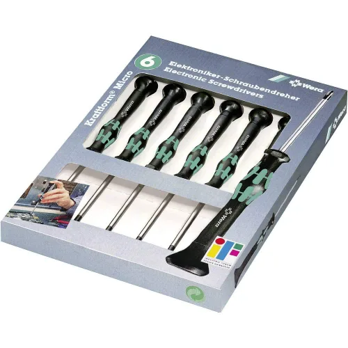 Vista 3 de Wera - Juego de destornilladores electrónicos Kraftform Micro con punta hexagonal y de bola, con soporte, 6 piezas, 5118156001 2052/6