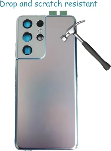 Vista 5 de Galaxy S21 Ultra - Carcasa de repuesto para Samsung Galaxy S21U S21 Ultra 5G SM-G998B G998U G998U1 G998U1 G998W con lente de cámara de vidrio