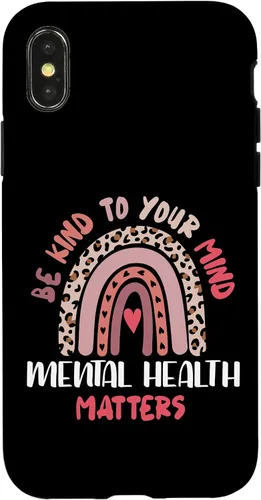 Vista 5 de iPhone 16 Mental Health Matters Rainbow Be Kind To Your Own Mind Case